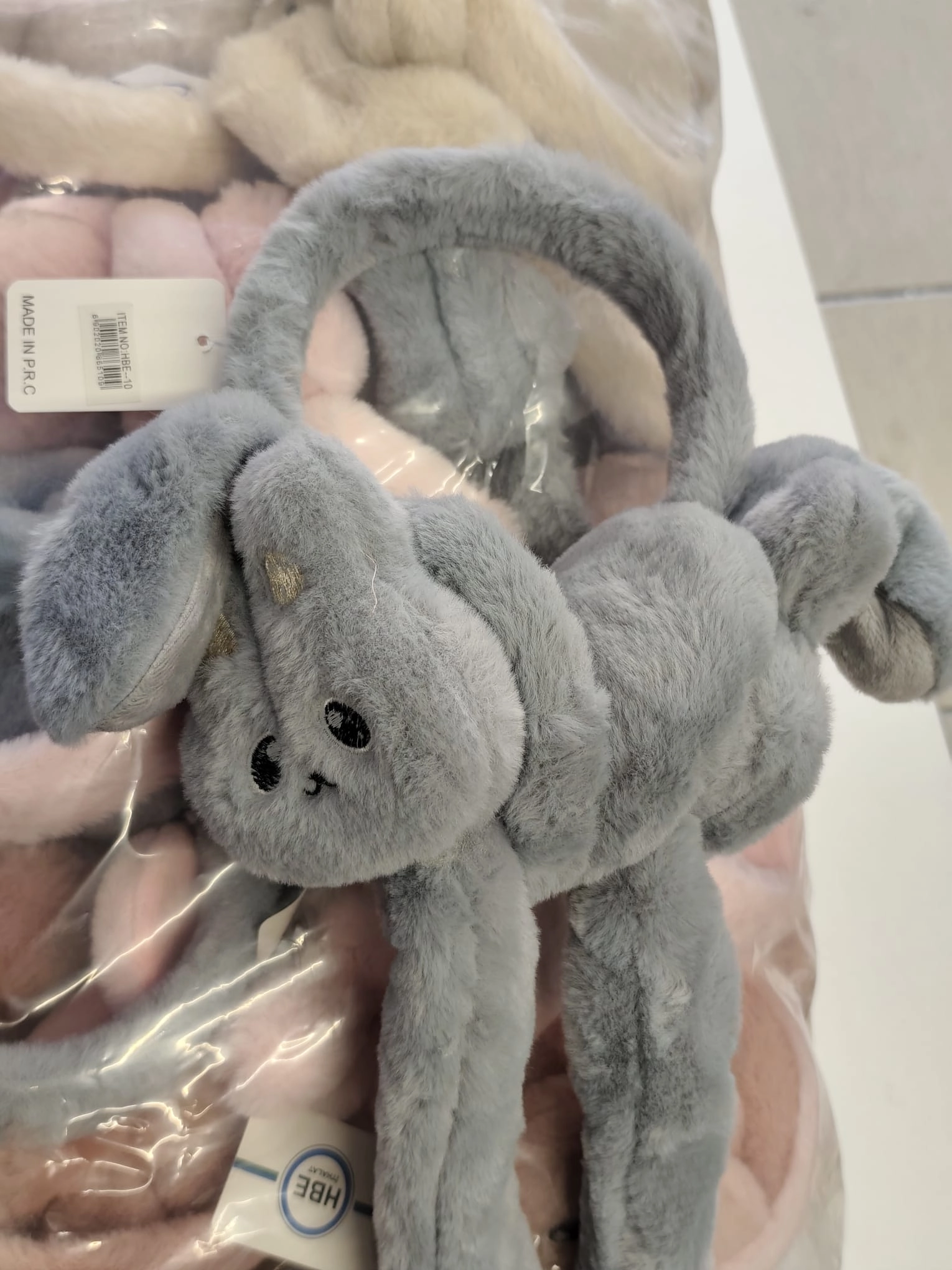 Figürlü Basmalı Peluş Kulaklık