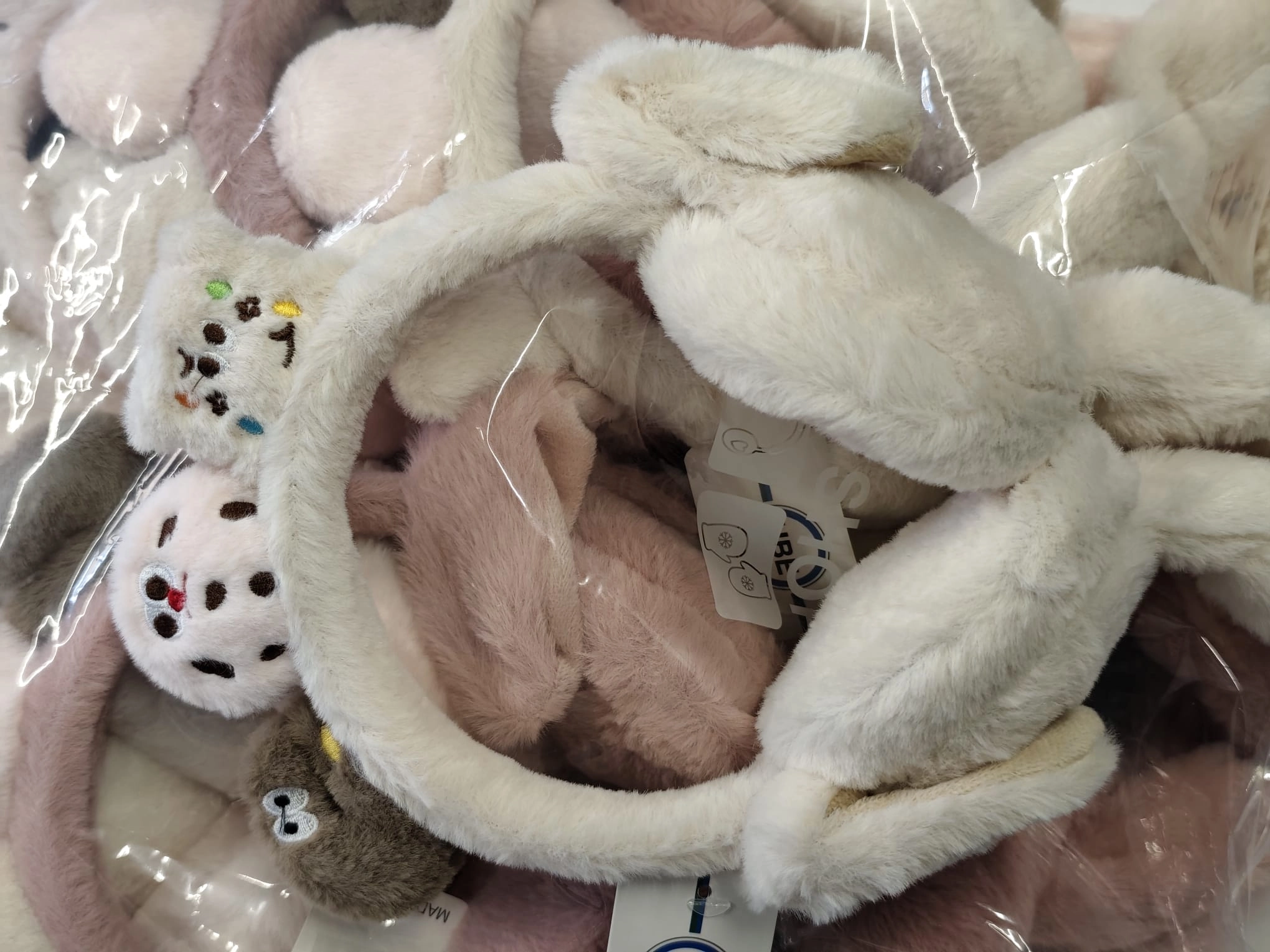 Figürlü Basmalı Peluş Kulaklık