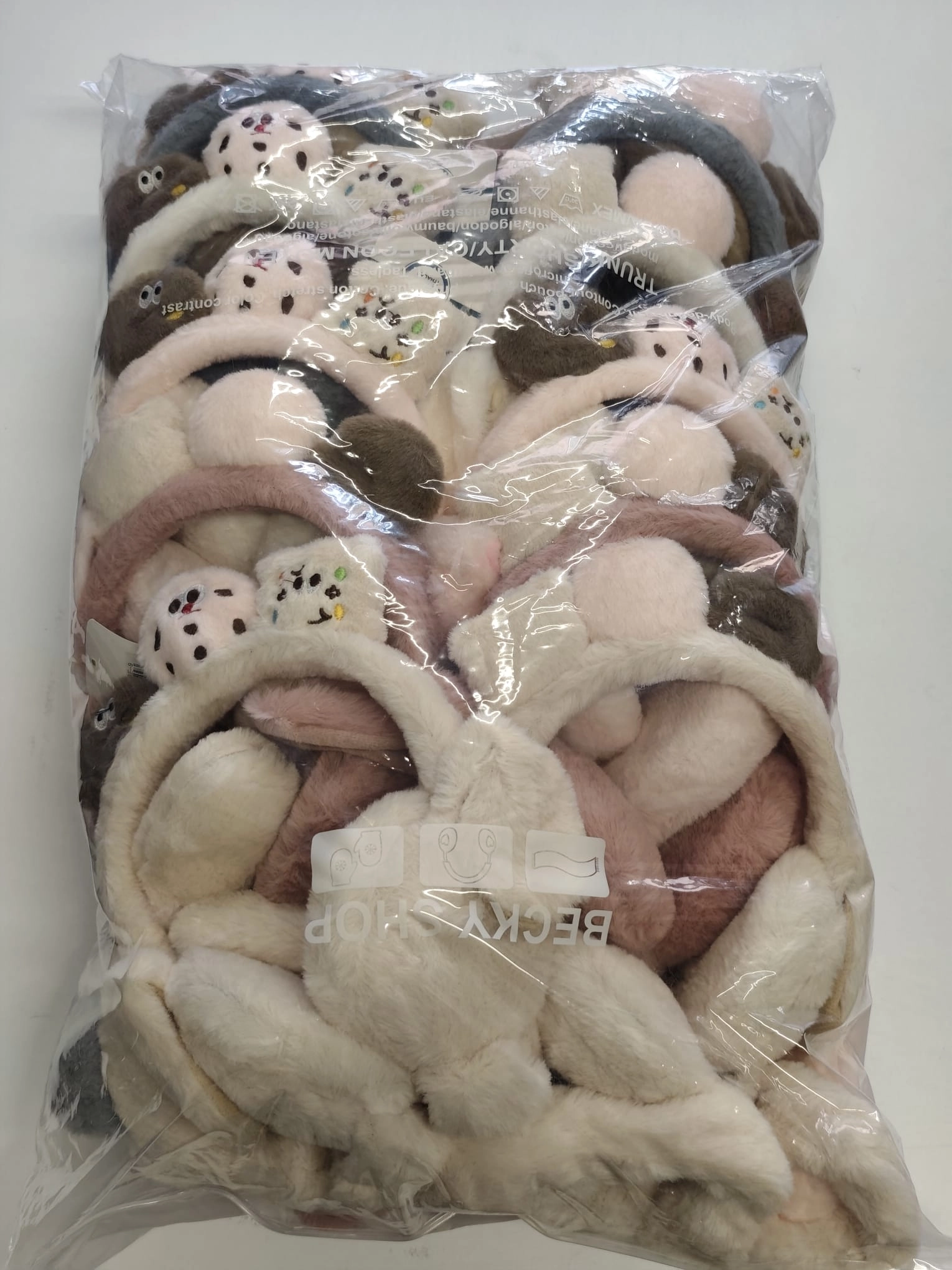 Figürlü Basmalı Peluş Kulaklık