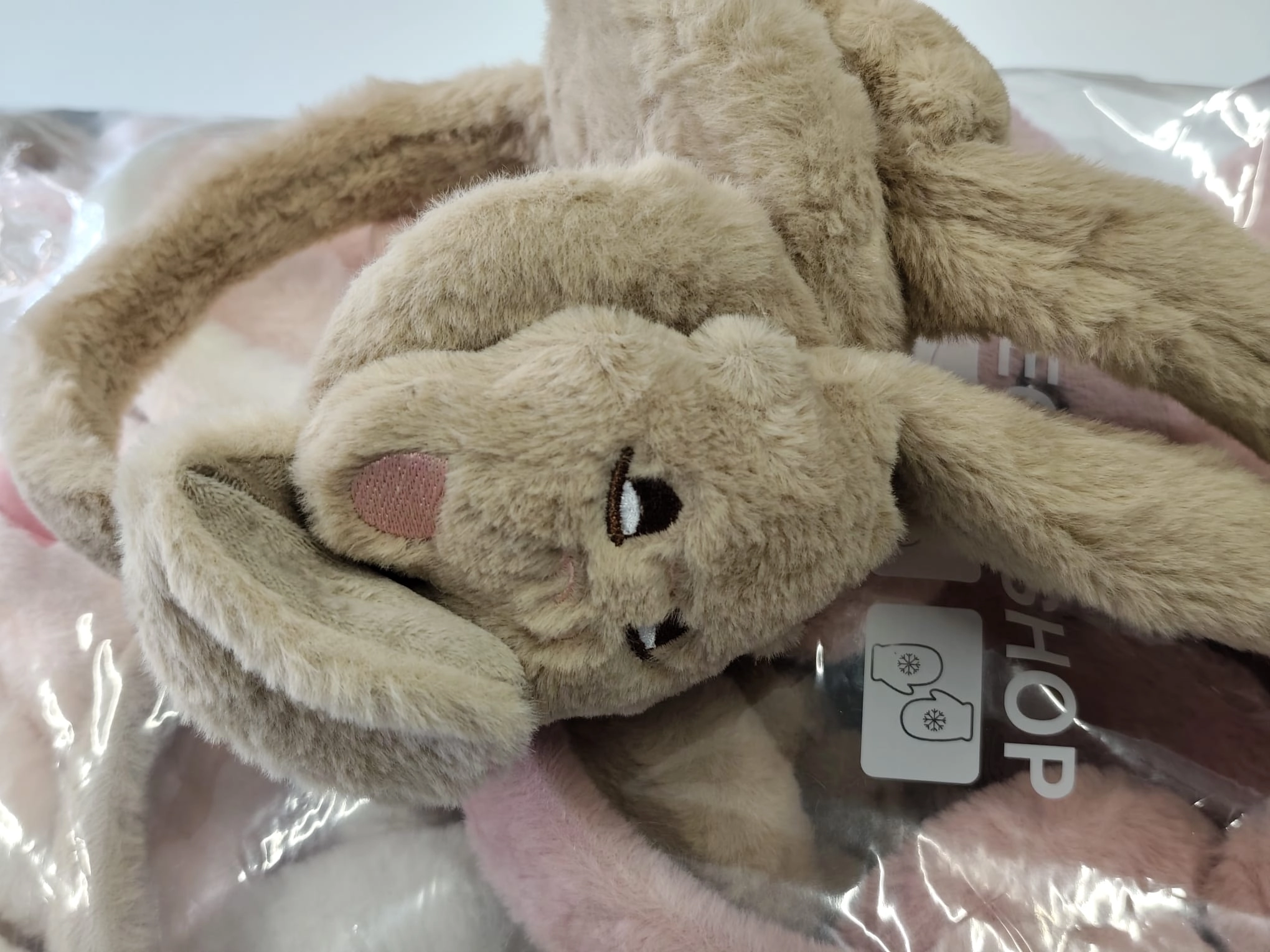Figürlü Basmalı Peluş Kulaklık
