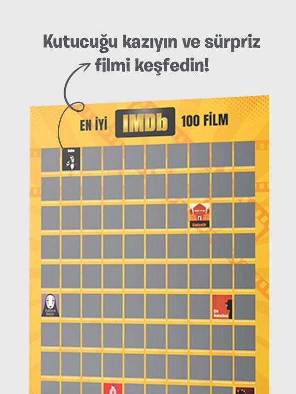  IMDb 100 Film Kazı Kazan Posteri – LoverBox | Sinema Severlere Özel Poster | Kazı Kazan Poster