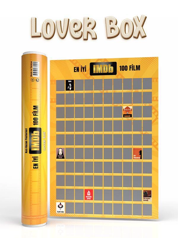  IMDb 100 Film Kazı Kazan Posteri – LoverBox | Sinema Severlere Özel Poster | Kazı Kazan Poster
