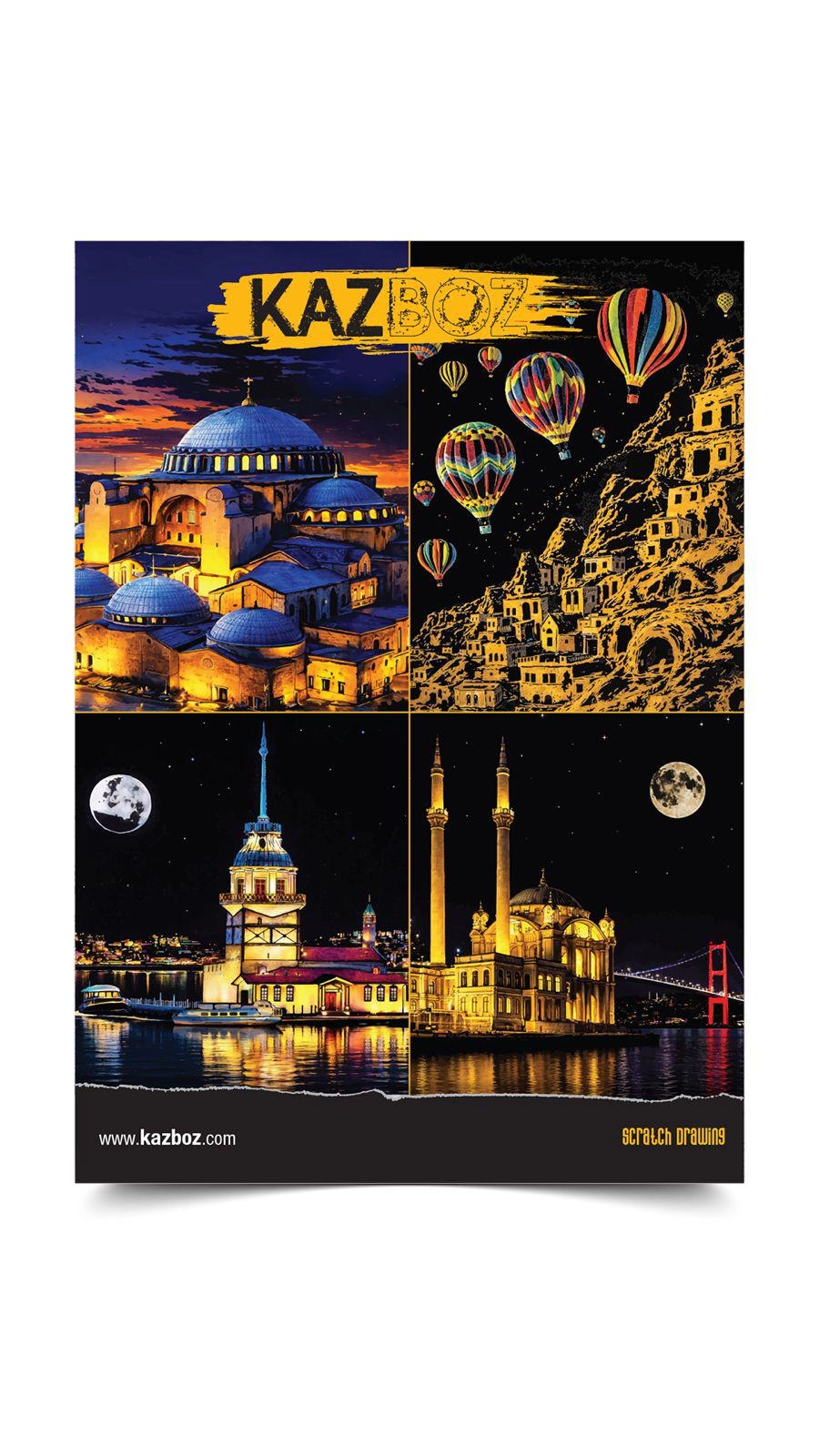 Kazboz Scratch Art - Kazıma Sanatı Hobi Seti 4