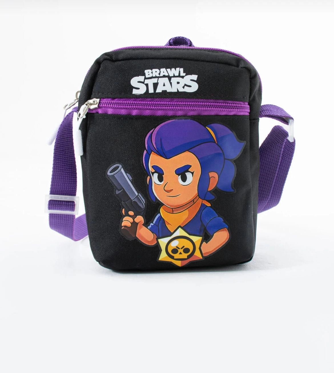 Brawl Stars Shelly Çocuk Omuz Çantası – 3 Bölmeli – Su Geçirmez Kumaş (21×16×6 cm)