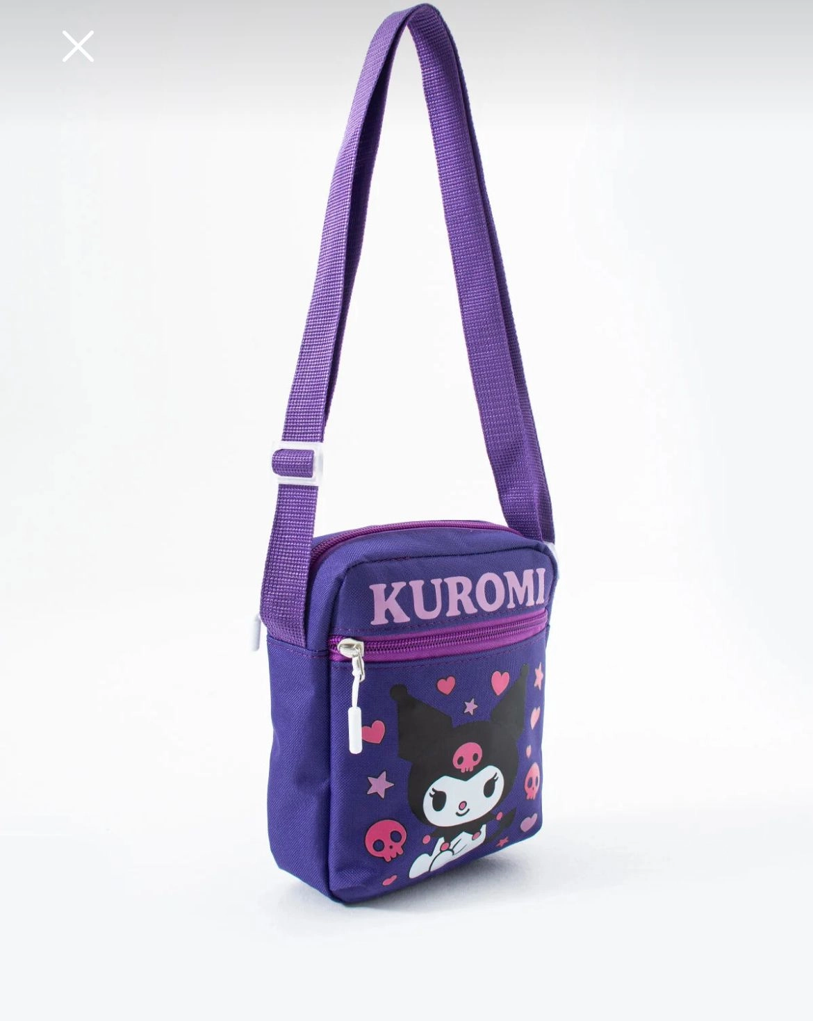  Kuromi Çocuk Omuz Çantası – 3 Bölmeli – Su Geçirmez Kumaş (21×16×6 cm)