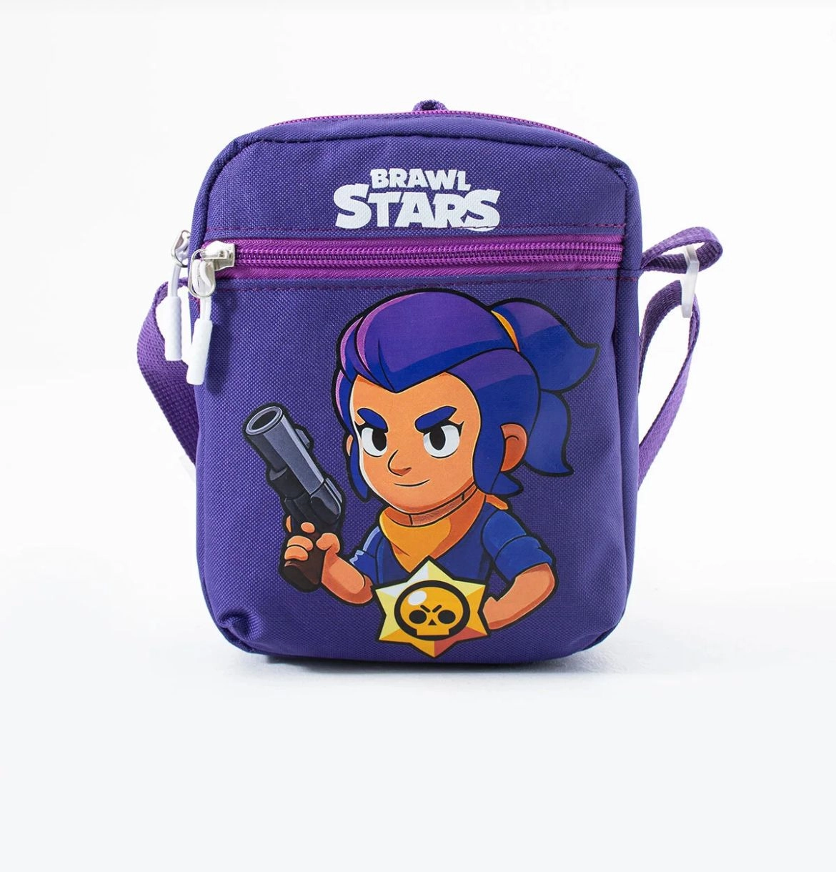 Brawl Stars Shelly Çocuk Omuz Çantası – 3 Bölmeli – Su Geçirmez Kumaş (21×16×6 cm)