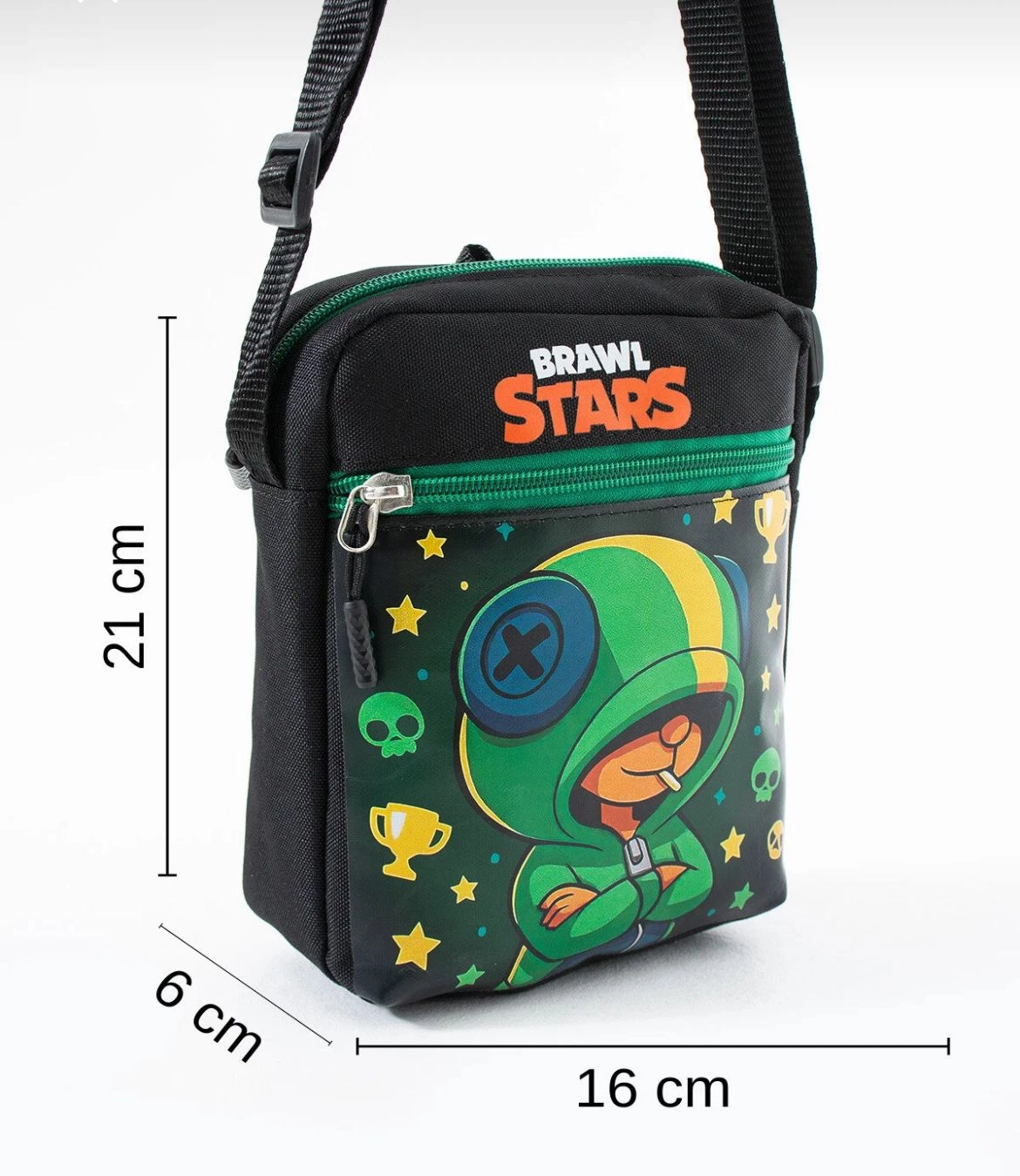  Brawl Stars Leon Çocuk Omuz Çantası – 3 Bölmeli – Su Geçirmez Kumaş (21×16×6 cm)