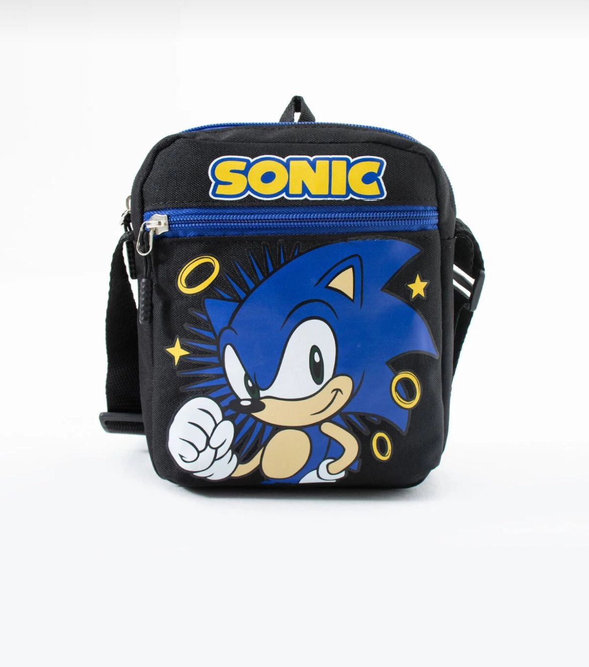 Sonic the Hedgehog Çocuk Omuz Çantası – 3 Bölmeli – Su Geçirmez Kumaş (21×16×6 cm)