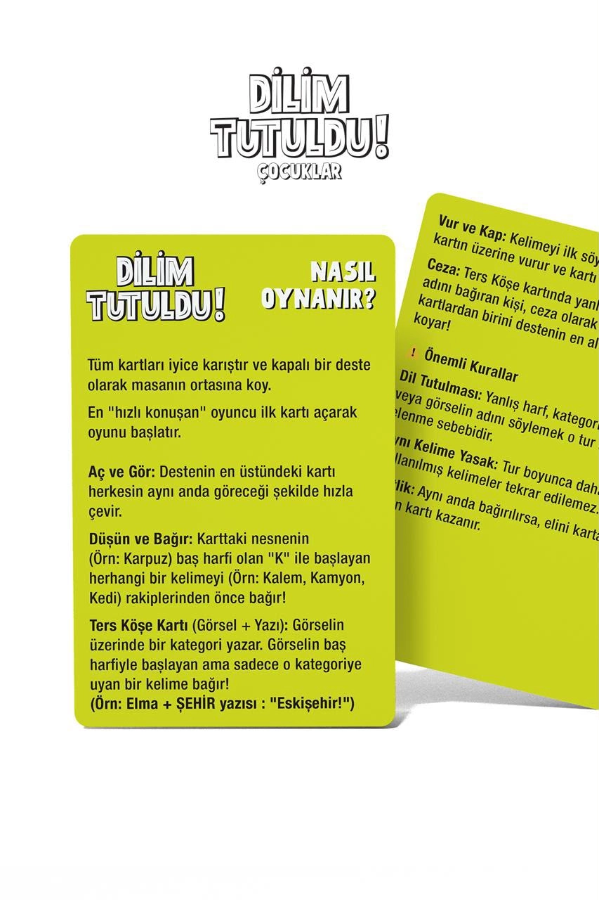 Dilim Tutuldu! Kart Oyunu | Hızlı Düşün Pat Diye Söyle | Eğlenceli Parti Oyunu