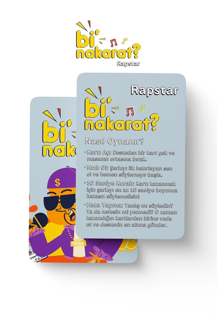 Bi’ Nakarat? Rapstar Kart Oyunu | Türkçe Rap Şarkı Tahmin Oyunu | Eğlenceli Parti Oyunu