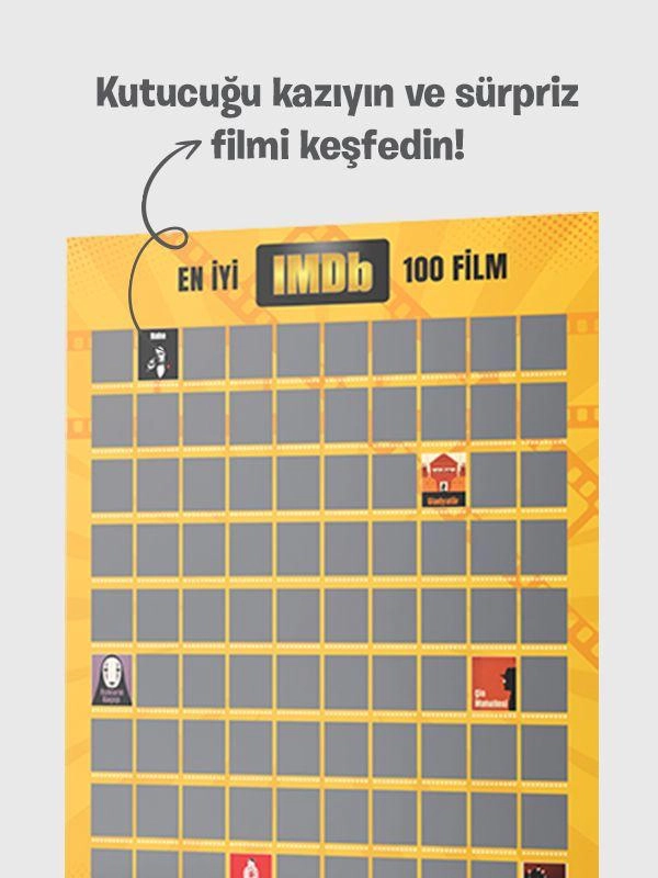  IMDb 100 Film Kazı Kazan Posteri – LoverBox | Sinema Severlere Özel Poster | Kazı Kazan Poster-Stand Hediyeli