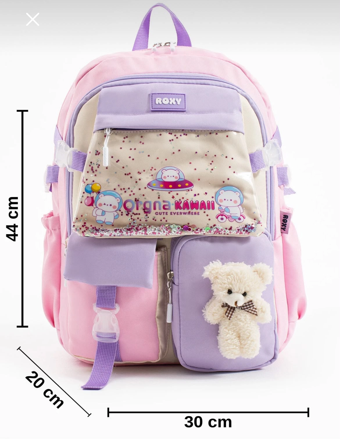 Kawaii Okul Çantası Seti – Sırt Çantası + Beslenme Çantası + Kalemlik