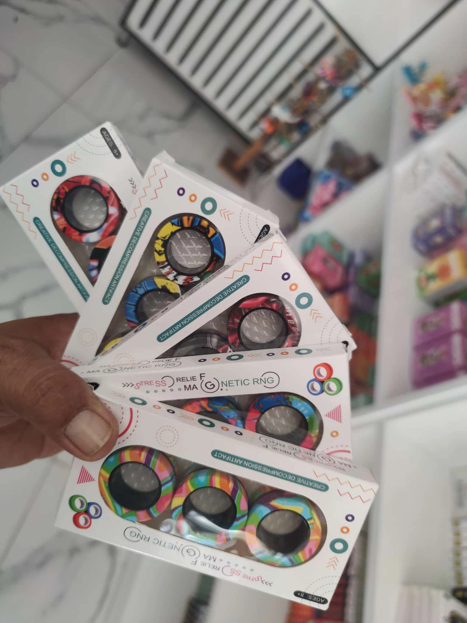 Magnetic Ring Stres Giderici Manyetik 3 Halkalı Oyuncak Relax Fidget Oyuncak Stres Yüzüğü
