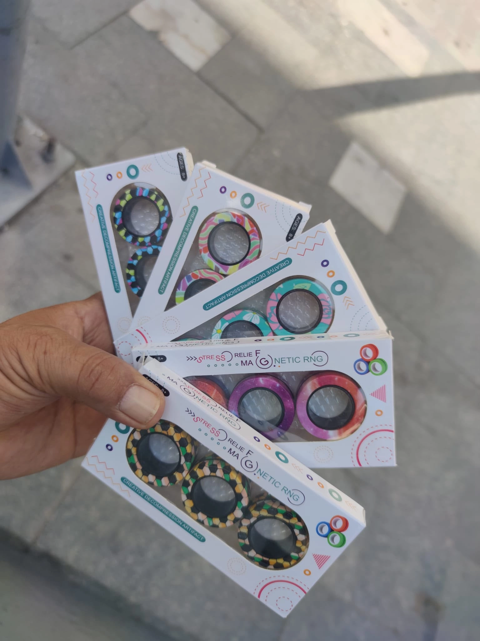 Magnetic Ring Stres Giderici Manyetik 3 Halkalı Oyuncak Relax Fidget Oyuncak Stres Yüzüğü