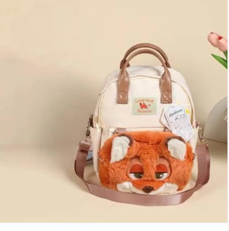 Zootopia Peluş Çanta Ve Sırt Çantası İster Yapışık İster Ayrı Kullanılabilir Günlük Yada Kreşe Uygundur