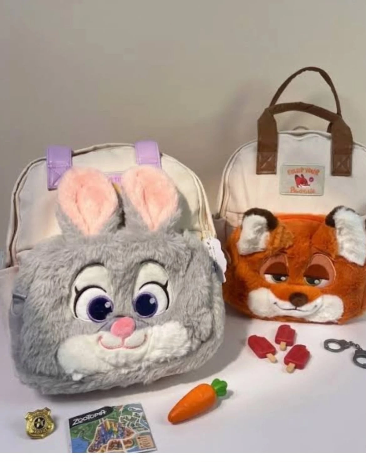 Zootopia Peluş Çanta Ve Sırt Çantası İster Yapışık İster Ayrı Kullanılabilir Günlük Yada Kreşe Uygundur