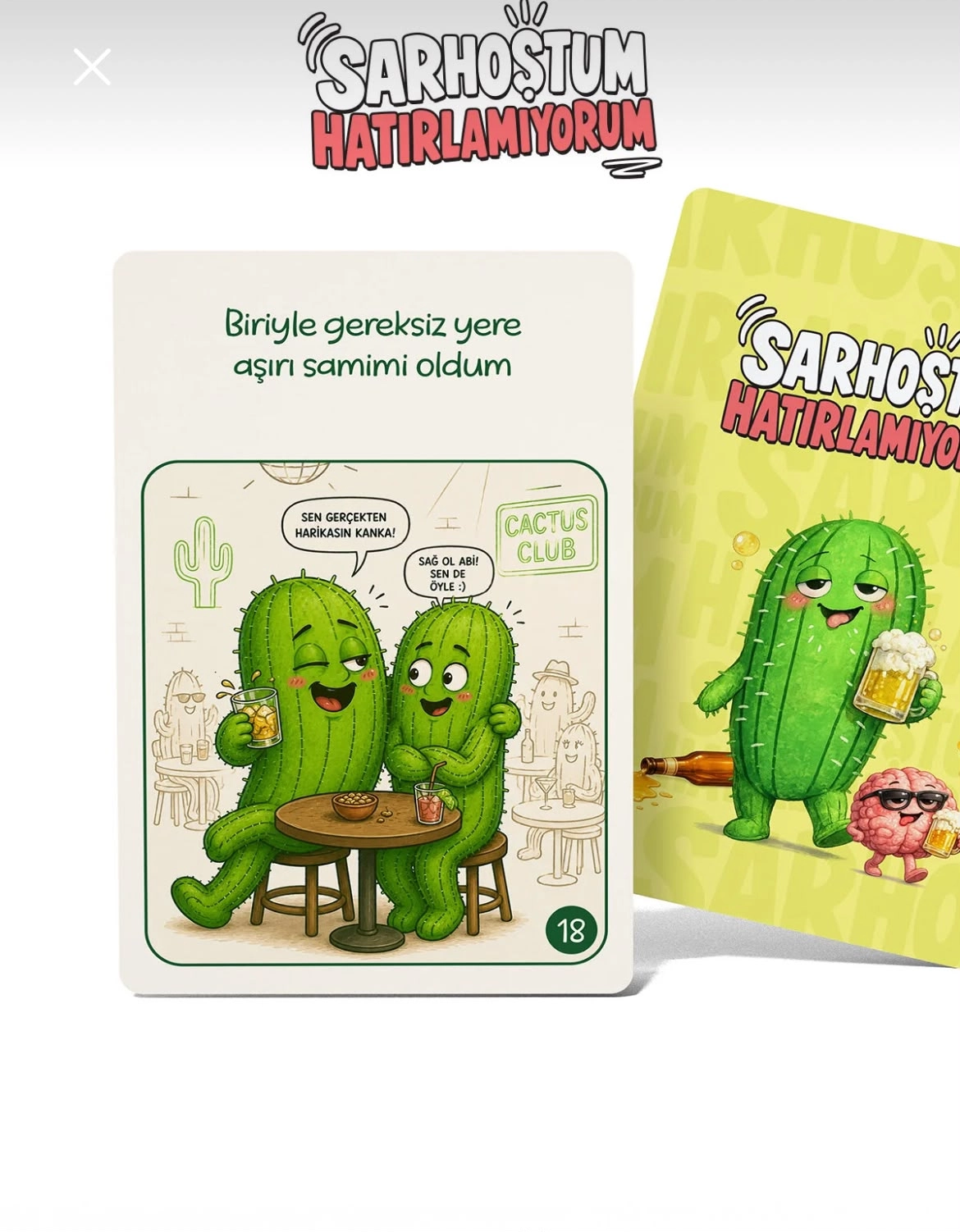 Sarhoştum Hatırlamıyorum +18 Yetişkin Parti Kart Oyunu