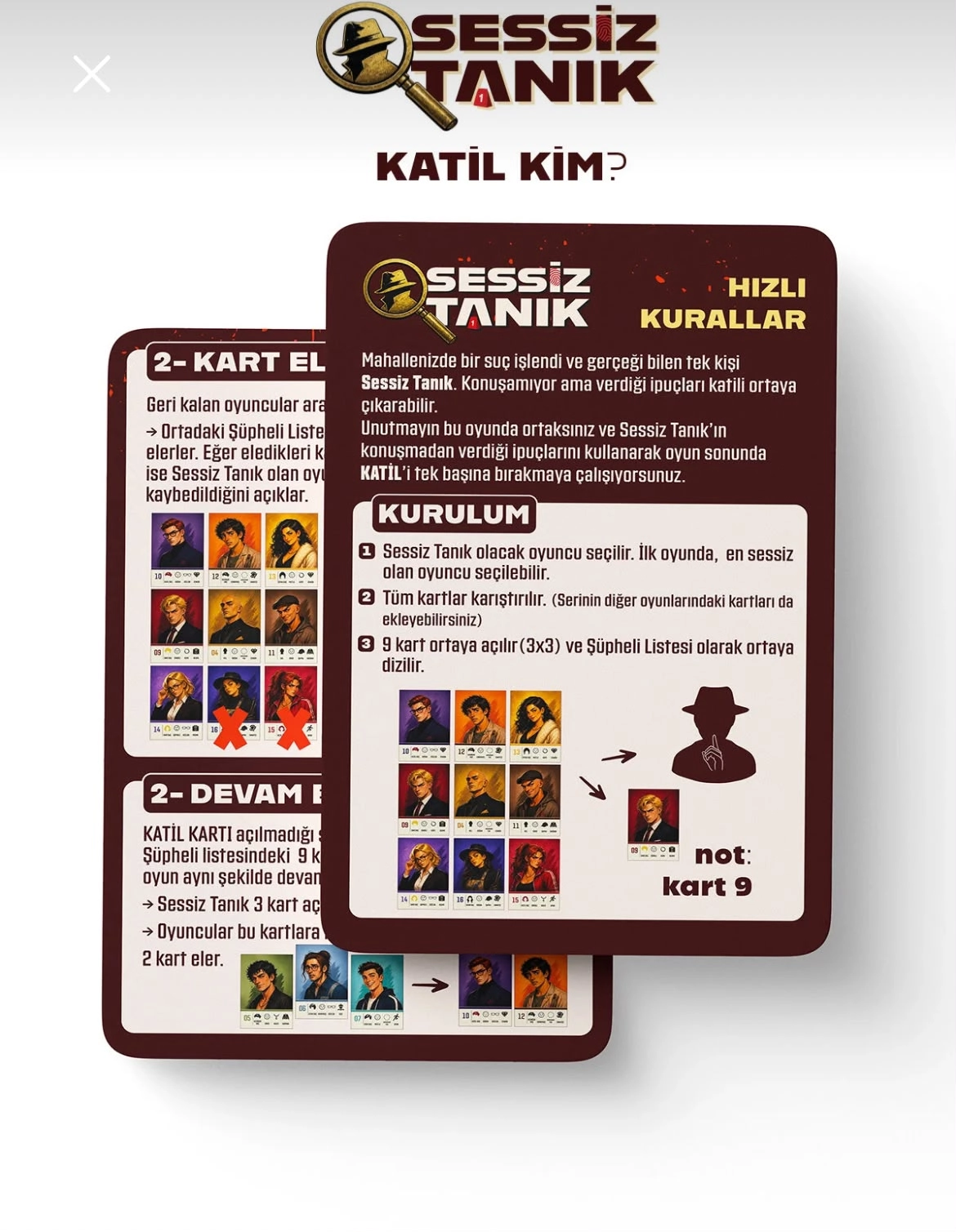 Sessiz Tanık Katil Kim? Strateji, Mantık ve Dedektiflik Kutu Oyunu