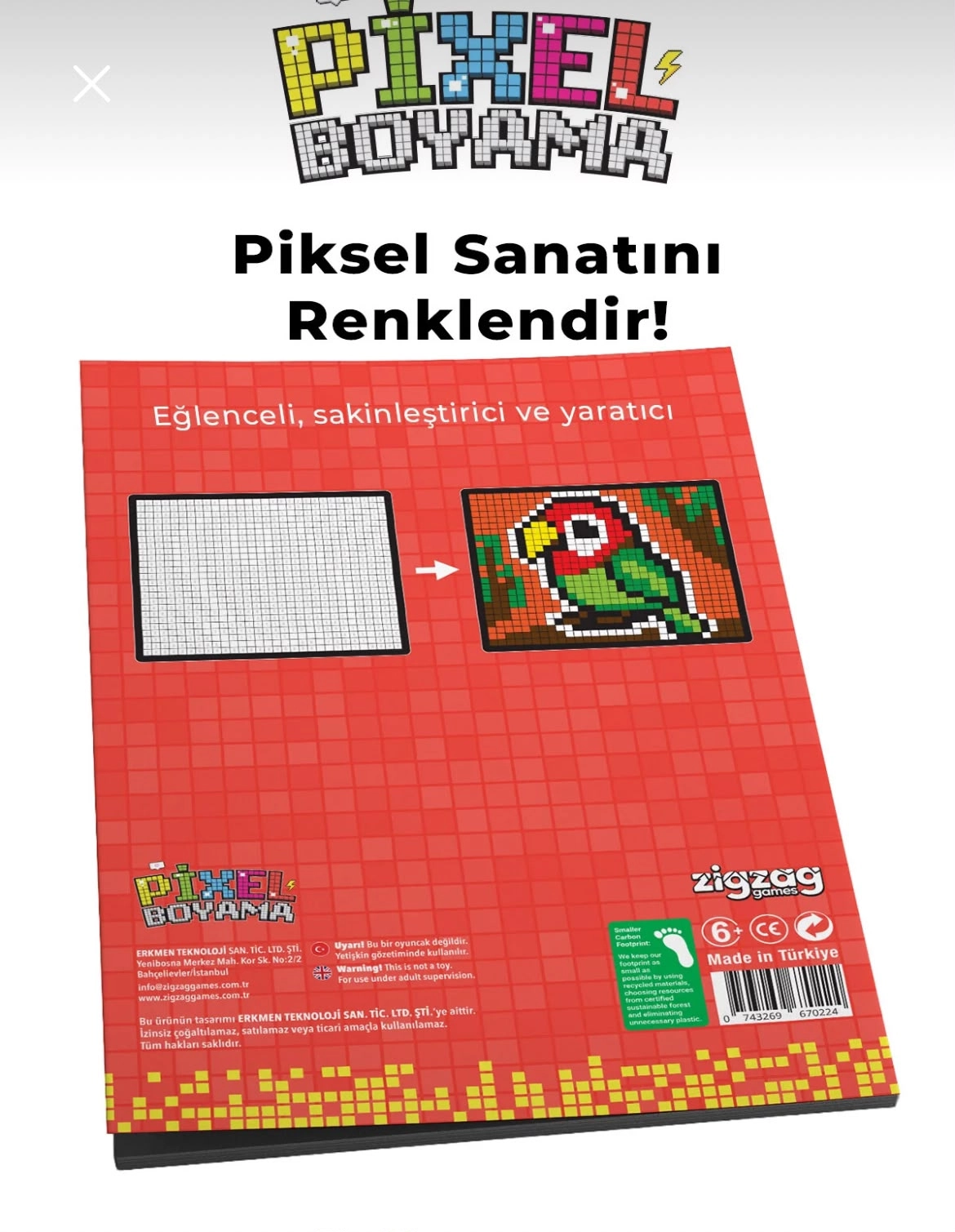 Pixel Boyama Çocuklar 2 | Numaralı Boyama Kitabı – 8 Farklı Tasarım, 6+ Yaş